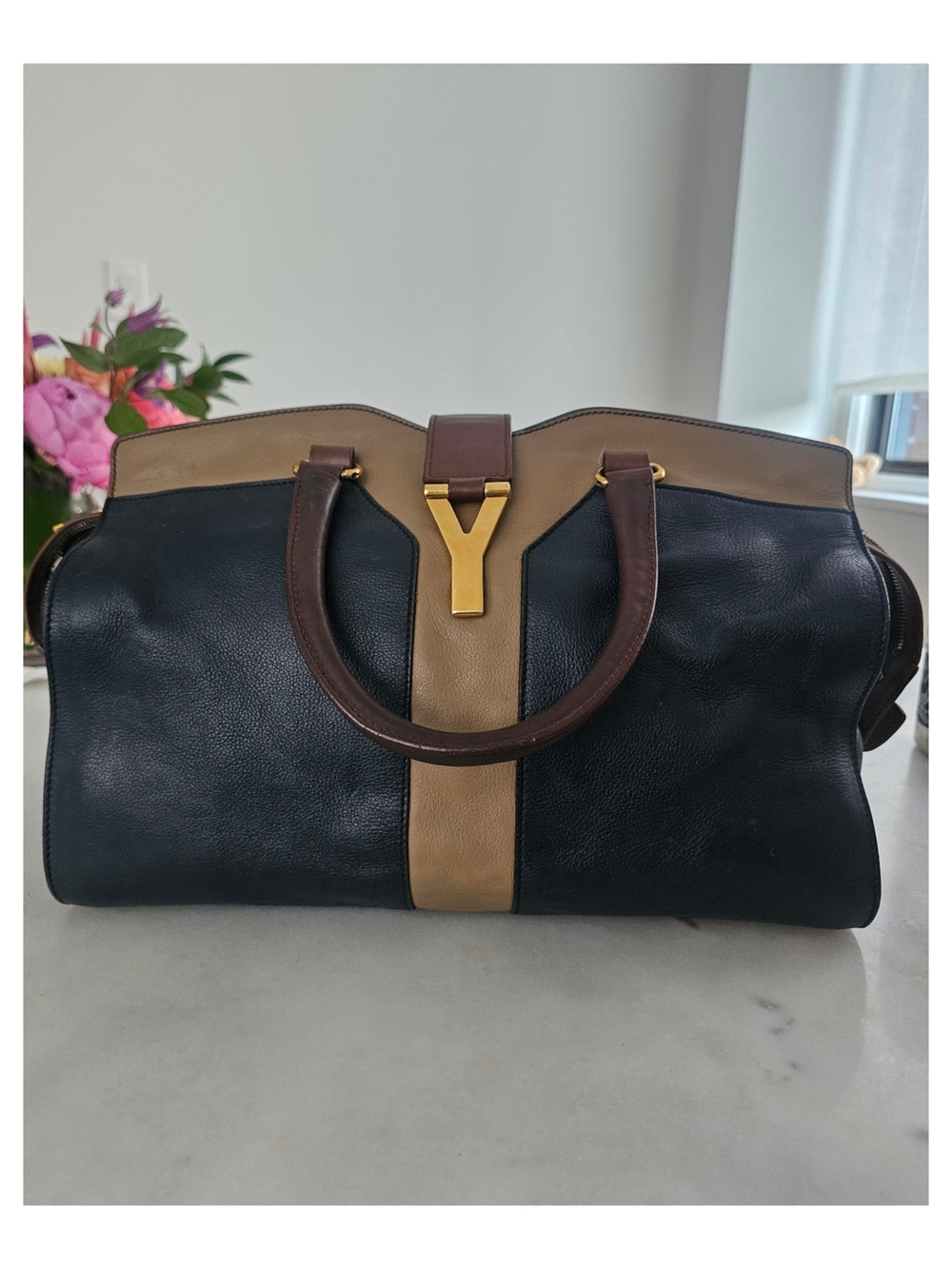 Yves Saint Laurent Tri-Color Leather Medium Cabas ChYc Bag